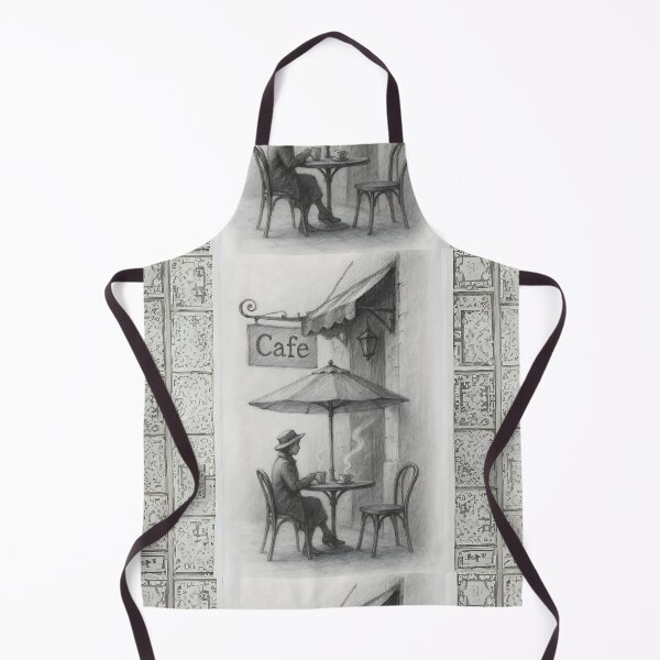 Item preview, Vintage Café Moment – Charcoal Sketch of Serene Coffee Break designed and sold by Psycho-Crazy.