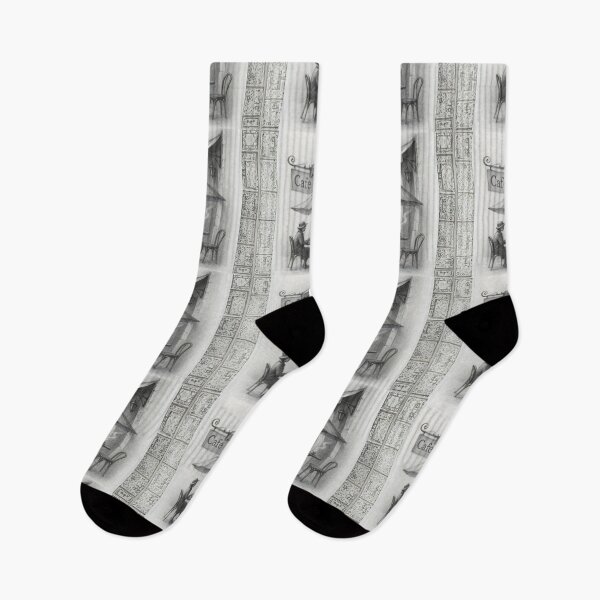 Item preview, Vintage Café Moment – Charcoal Sketch of Serene Coffee Break designed and sold by Psycho-Crazy.