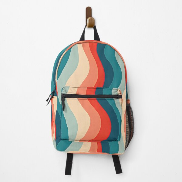 Item preview, Retro Wavy Stripe Pattern – Mid Century Modern, Boho Abstract Blue Orange designed and sold by Prints and Lifestyle.