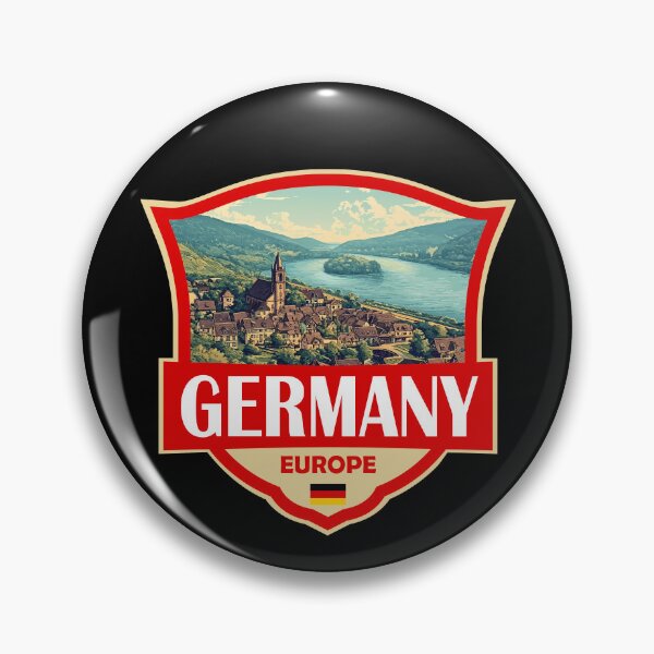 Item preview, Germany Illustration Retro Badge designed and sold by KrisSidDesigns.