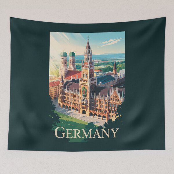 Item preview, Germany Munich Illustration Travel Art Vintage designed and sold by KrisSidDesigns.