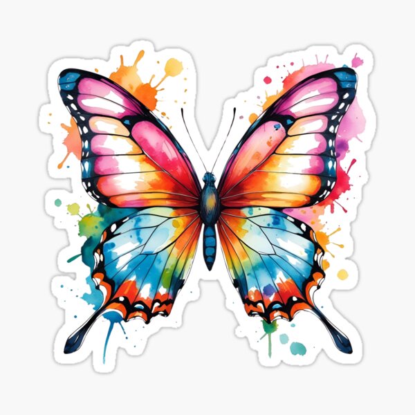 Item preview, Butterfly Wings as Vibrant Watercolor Splash – Colorful Abstract Nature Art designed and sold by ColorSplash123.