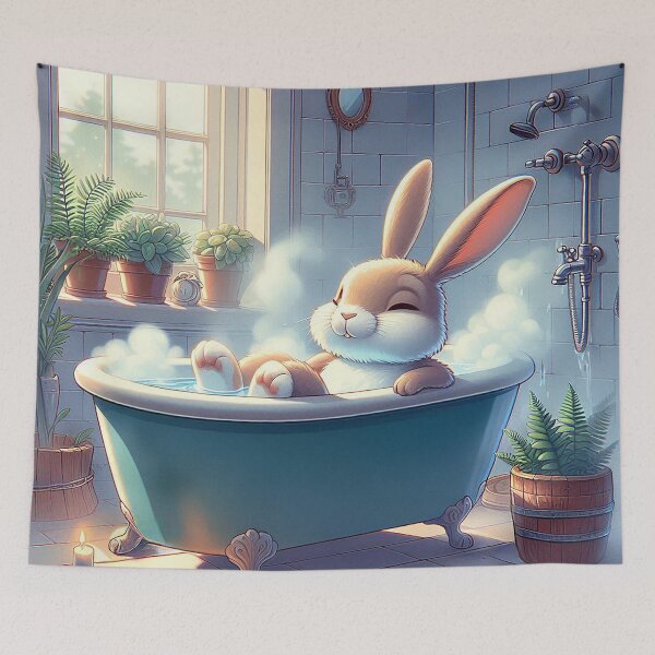 Item preview, Peaceful Bunny Bath designed and sold by nikkolaus.