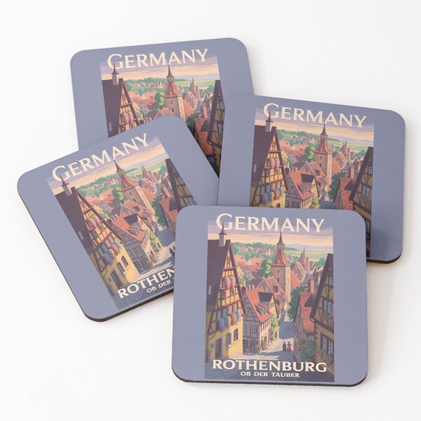 Item preview, Germany Rothenburg ob der Tauber Travel Art Vintage designed and sold by KrisSidDesigns.