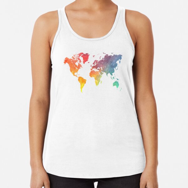 Map of the world colored Racerback Tank Top