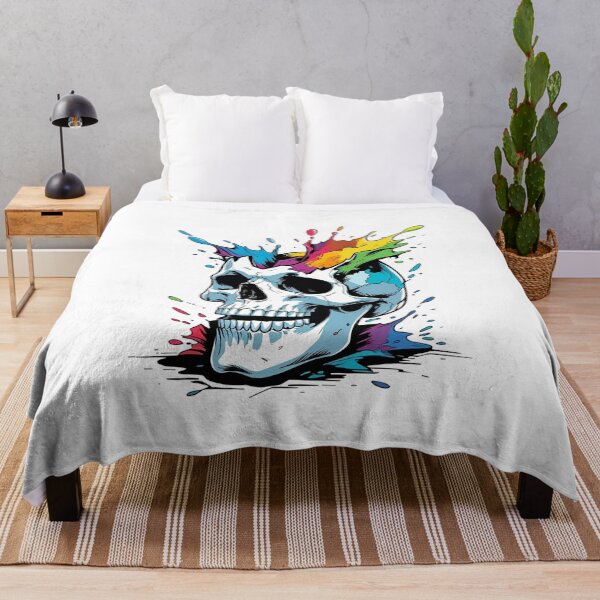 Item preview, Skull Cracking Open with Color Splash Inside – Bold Psychedelic Abstract Art designed and sold by ColorSplash123.