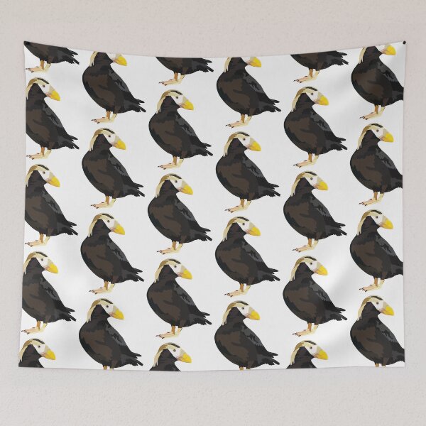 Item preview, T is for Tufted Puffin, Tufted Puffin – Striking Seabird of the North Pacific Illustration designed and sold by PrettylittlepastelUk.