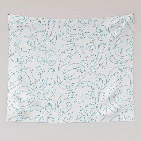 Item preview, Swimming otters (line) designed and sold by freakmuffin.