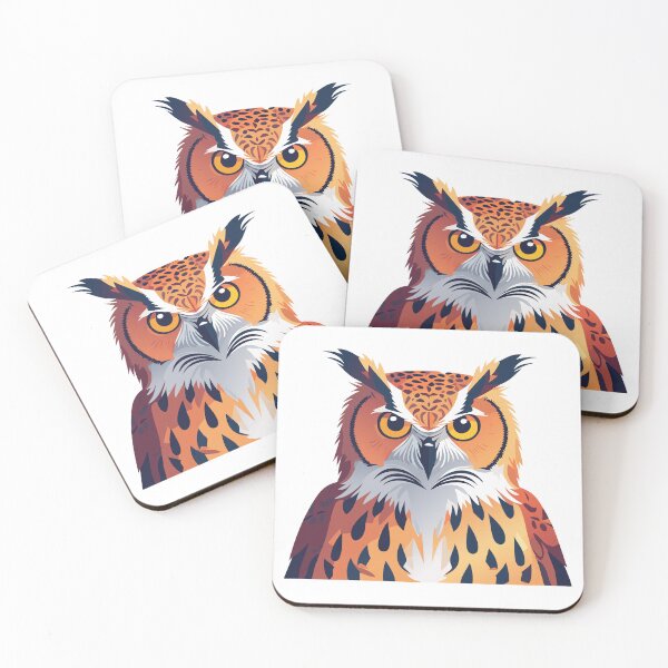Item preview, Portrait of a owl with big eyes, Long-eared Owl, Great Horned owl, Eurasian eagle-owl (Bubo bubo) designed and sold by Danler.