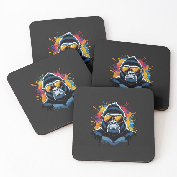 Item preview, Gorilla with Sunglasses and Urban Graffiti Splash – Bold Street Art Style designed and sold by ColorSplash123.
