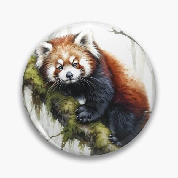 Item preview, Red Panda on Mossy Limb designed and sold by RubisLeaf.