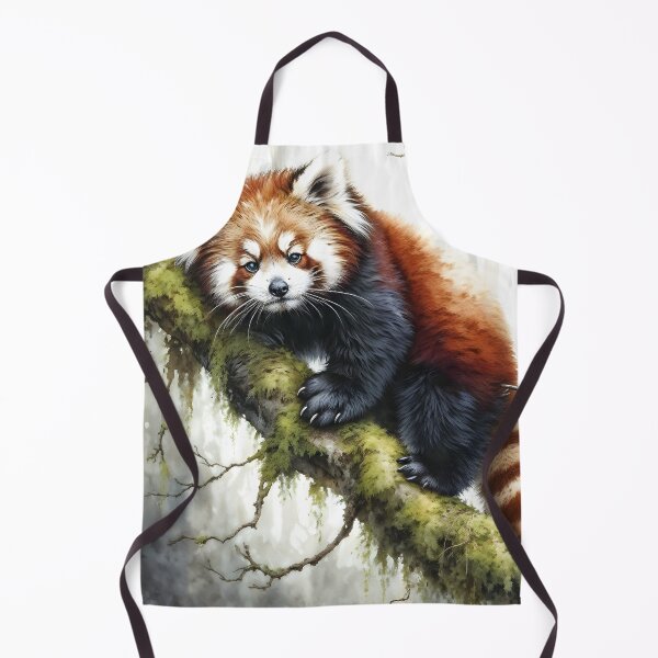 Item preview, Red Panda on Mossy Limb designed and sold by RubisLeaf.