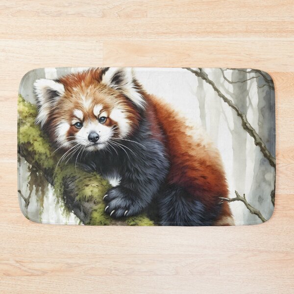 Item preview, Red Panda on Mossy Limb designed and sold by RubisLeaf.