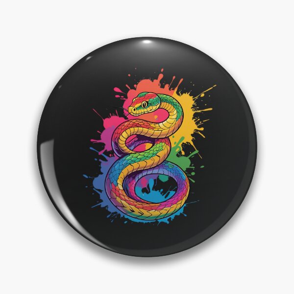 Item preview, Snake Curled Around a Splash of Rainbow Paint – Vibrant Abstract Reptile Art designed and sold by ColorSplash123.