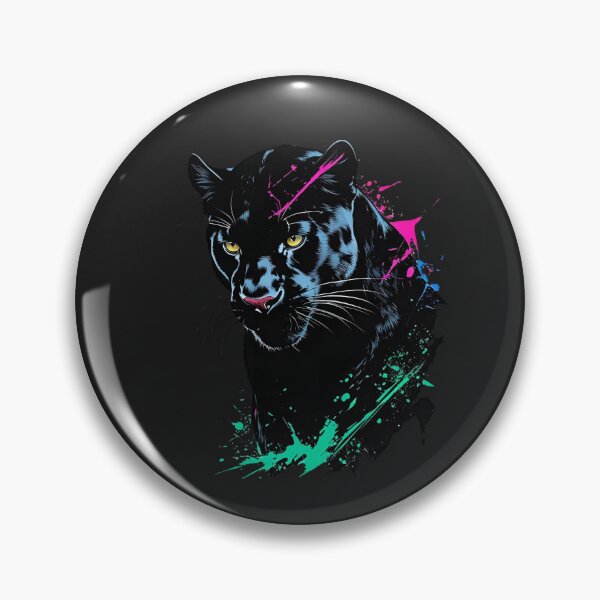 Item preview, Panther in Shadow with Neon Paint Scratches – Dark Jungle Energy Art designed and sold by ColorSplash123.