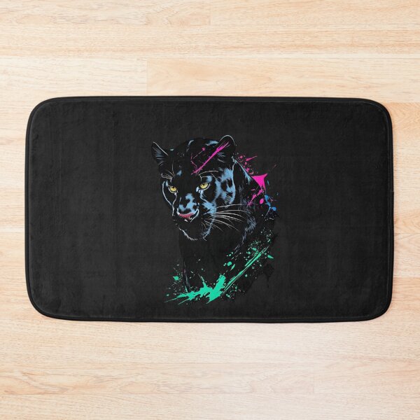 Item preview, Panther in Shadow with Neon Paint Scratches – Dark Jungle Energy Art designed and sold by ColorSplash123.