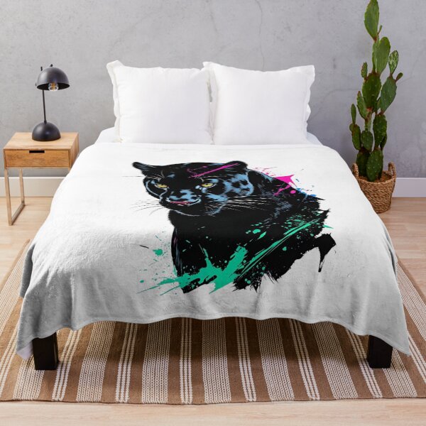 Item preview, Panther in Shadow with Neon Paint Scratches – Dark Jungle Energy Art designed and sold by ColorSplash123.