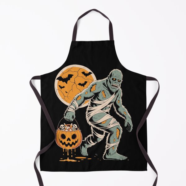 Item preview, Bigfoot Mummy Halloween Art – Funny Monster Trick-or-Treat Design with Pumpkin Bucket designed and sold by Serbin.