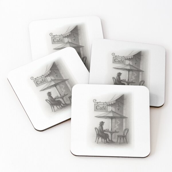 Item preview, Vintage Café Moment – Charcoal Sketch of Serene Coffee Break 2 designed and sold by Psycho-Crazy.