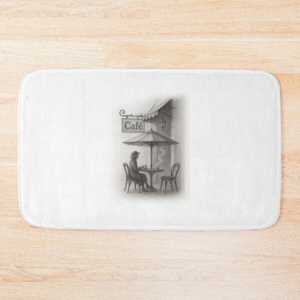 Item preview, Vintage Café Moment – Charcoal Sketch of Serene Coffee Break 2 designed and sold by Psycho-Crazy.