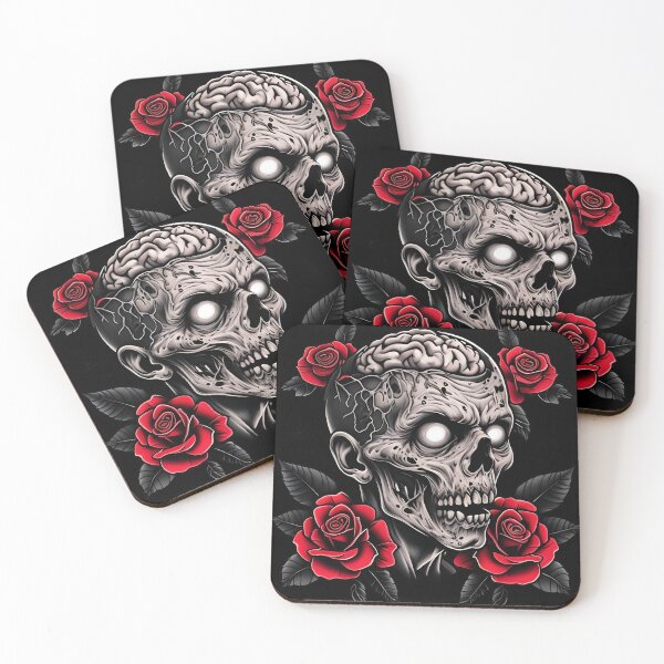 Item preview, Zombie Head with Roses - Keep an Open Mind designed and sold by NightTimeJ.