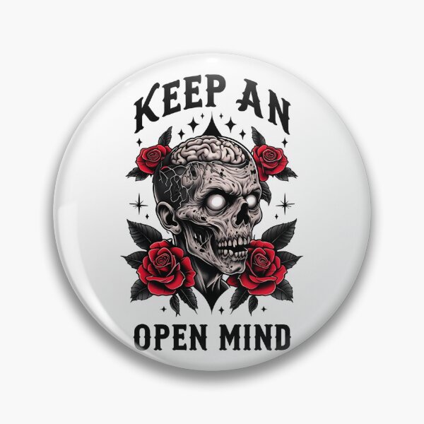 Item preview, Zombie Head with Roses - Keep an Open Mind designed and sold by NightTimeJ.