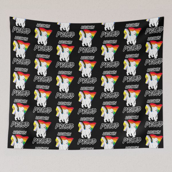 Item preview, Heckin Proud Cat - Inclusive Gay Pride - White Ver. designed and sold by AstralRavens.