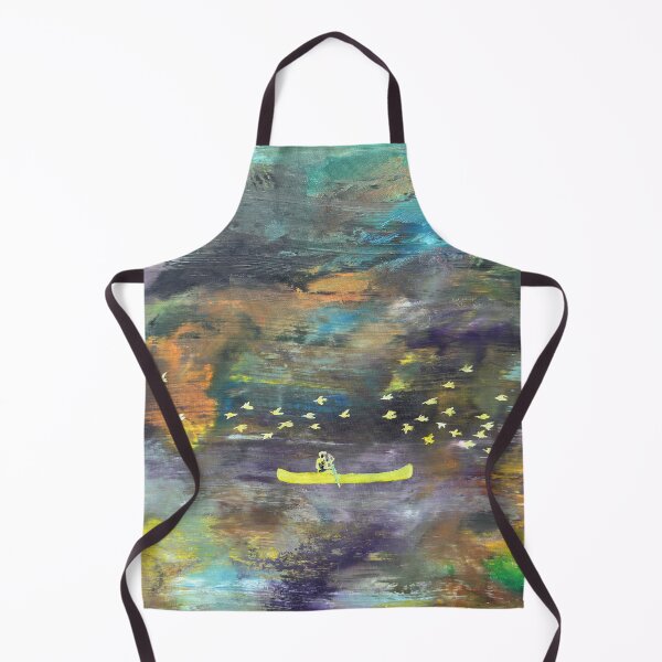 Item preview, MAN IN CANOE WITH FLOCK OF BIRDS IN FLIGHT designed and sold by lautir.