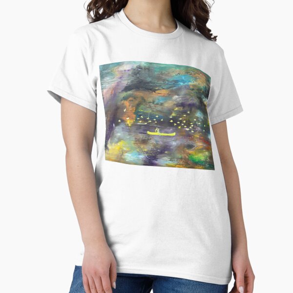 Item preview, MAN IN CANOE WITH FLOCK OF BIRDS IN FLIGHT designed and sold by lautir.
