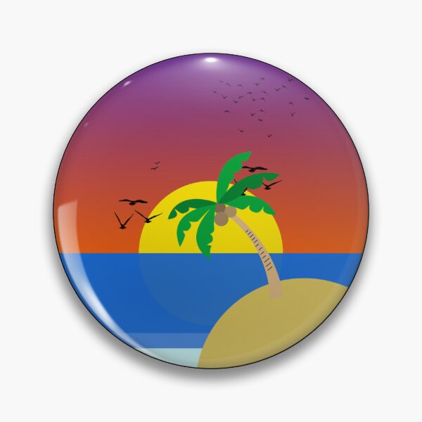 Aperçu de l'œuvre Île au coucher du soleil créée et vendue par OneVibes.