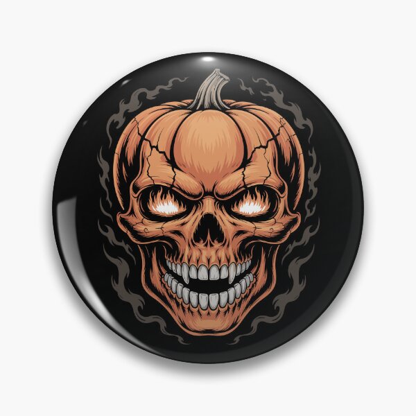 Item preview, Pumpkin Skull Halloween Art – Scary Fiery Face for Spooky Season designed and sold by Serbin.