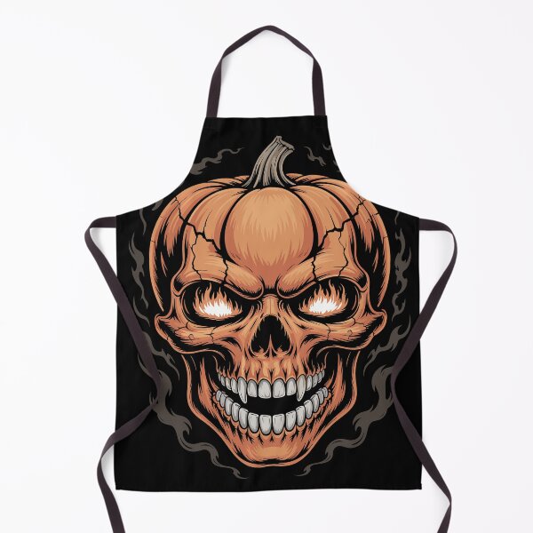 Item preview, Pumpkin Skull Halloween Art – Scary Fiery Face for Spooky Season designed and sold by Serbin.