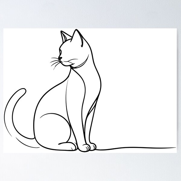 Item preview, Playful Cat in Minimal Line Art designed and sold by Artprintmaking.
