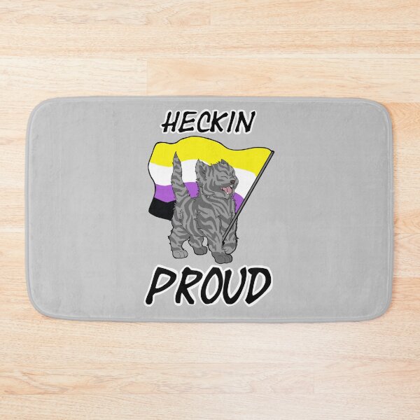 Item preview, Heckin Proud Cat - Nonbinary Pride - Grey Kitten Ver. designed and sold by AstralRavens.