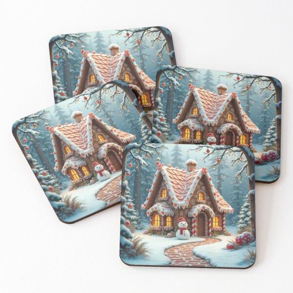 Item preview, Christmas Gingerbread Cottage With a Snowman designed and sold by Maria Dryfhout.