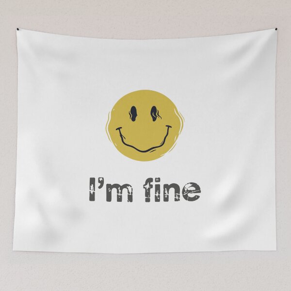 Item preview, I'm Fine - Distressed Smiley Face designed and sold by imaginariun.