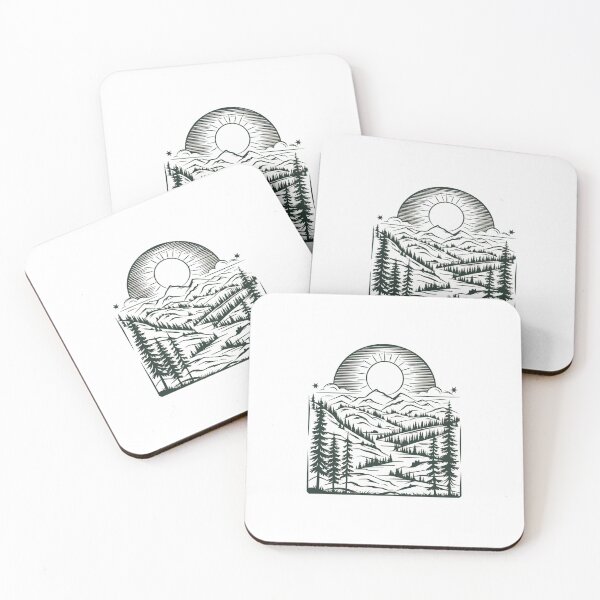 Item preview, Modern Trendy summer camping Line Art Mountains  designed and sold by SOUFIANE1991.