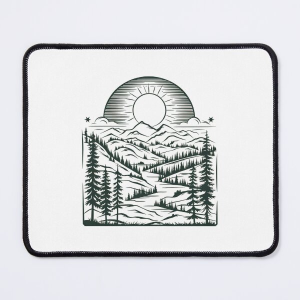 Item preview, Modern Trendy summer camping Line Art Mountains designed and sold by SOUFIANE1991.