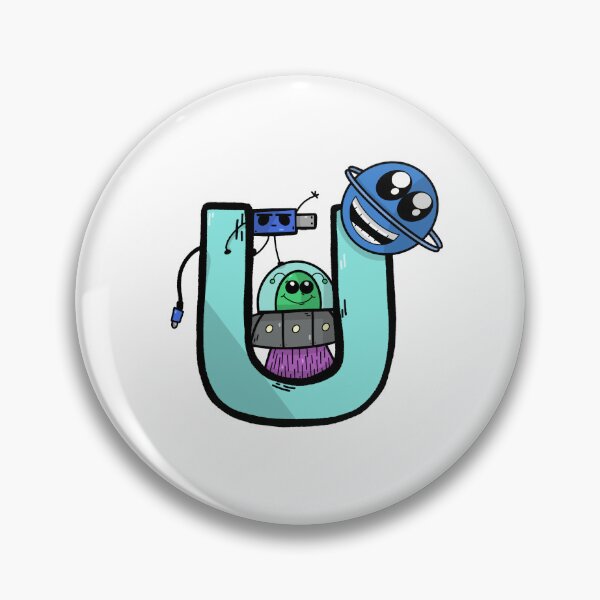 Item preview, Letter U Sticker designed and sold by TheCartoonChaos.