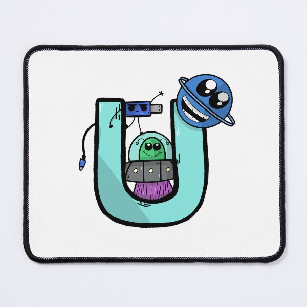 Item preview, Letter U Sticker designed and sold by TheCartoonChaos.