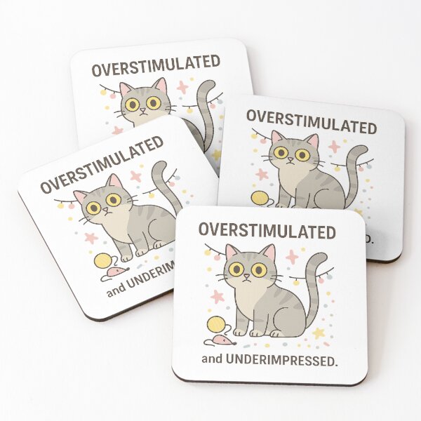 Item preview, Overstimulated and Underimpressed – Funny Cat Shirt for Anxious Souls designed and sold by Lunio Studio.