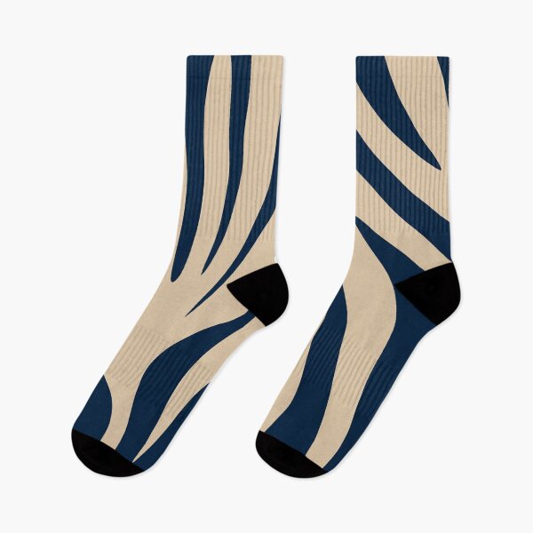 Item preview, Abstract Maldives Leaves Minimalist Pattern in Mid Century Modern Navy Blue and Beige designed and sold by kierkegaard.