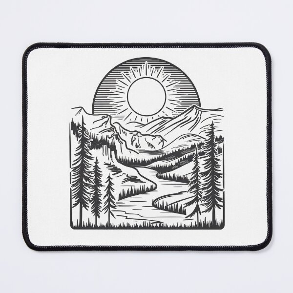 Item preview, Modern Trendy summer camping Line Art Mountains designed and sold by SOUFIANE1991.