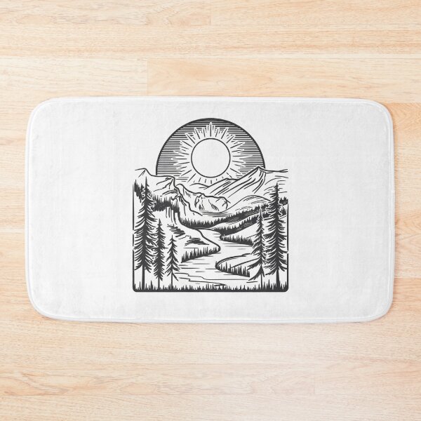 Item preview, Modern Trendy summer camping Line Art Mountains  designed and sold by SOUFIANE1991.