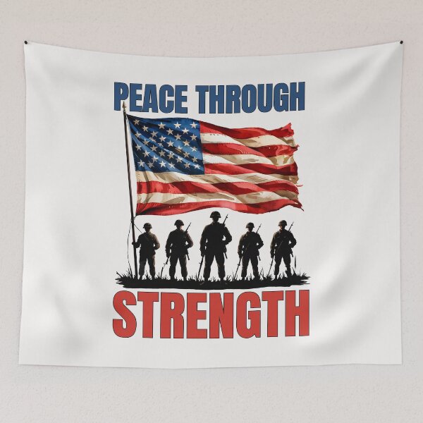Item preview, Peace Through Strength Patriotic Military designed and sold by ManiaGrania.