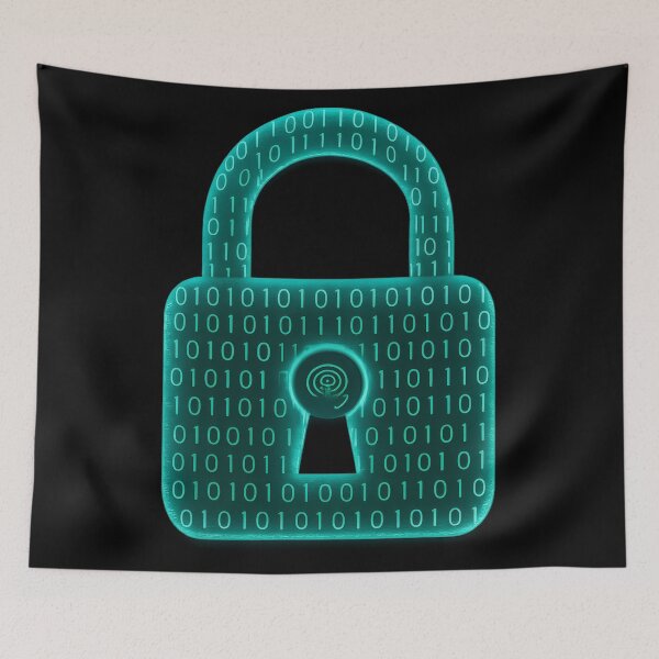 Item preview, Secure Data Lock Sticker Digital Binary Padlock designed and sold by MysticArtisan.