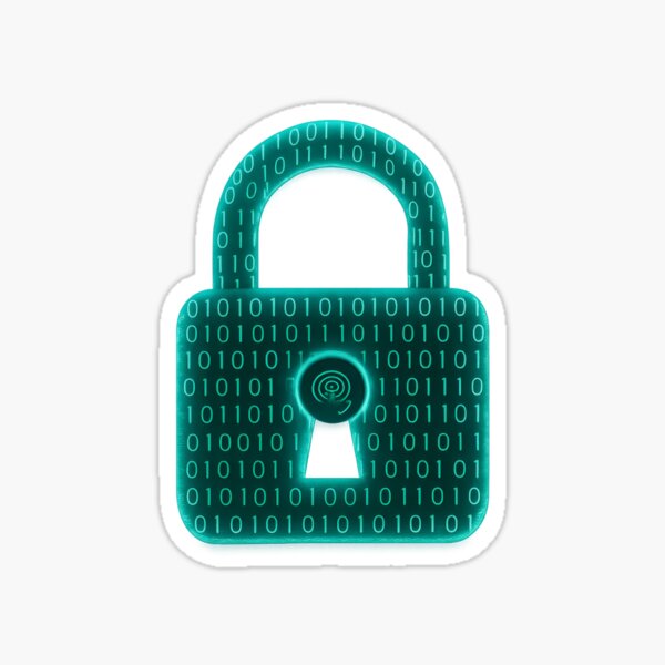 Item preview, Secure Data Lock Sticker Digital Binary Padlock designed and sold by MysticArtisan.