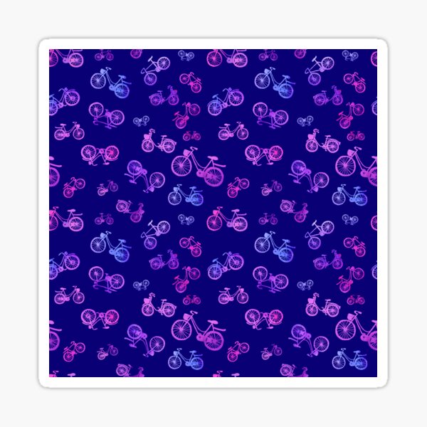 pink bikes pattern Sticker