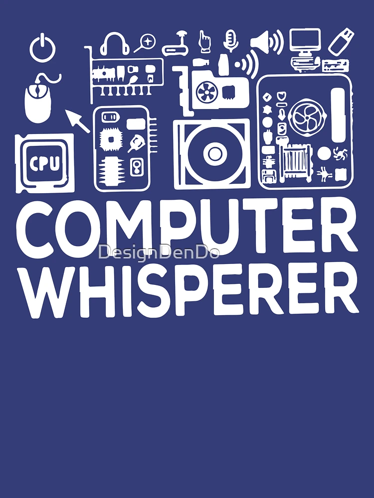 Thumbnail 4 of 4, V-Neck T-Shirt, Computer Whisperer, IT Tech, Computer Nerd, Software Engineer, Computer Science, Computer Engineer designed and sold by DesignDenDo ⭐⭐⭐⭐⭐.
