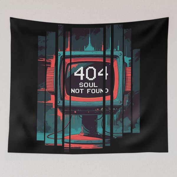 Item preview, Retro CRT head with 404 Soul Not Found 1 designed and sold by Neon G.